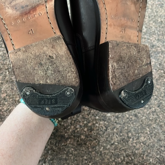 SANDRO MENS BROWN LEATHER ANKLE BOOTS-41 - Picture 9 of 11